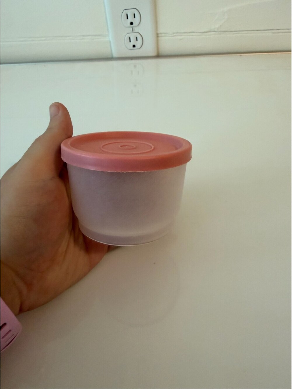 Vintage Tupperware Pink Snack Cup & Lid